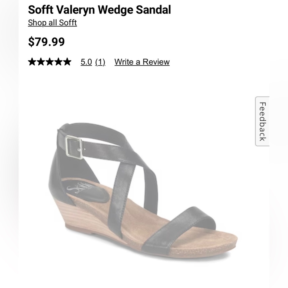 Sofft black gladiator sandals wedge